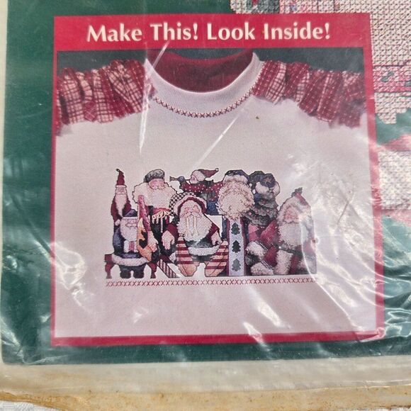 Vintage Plaid Christmas Iron-On Transfer Santa Collector By Alma Lynne - Picture 2 of 4